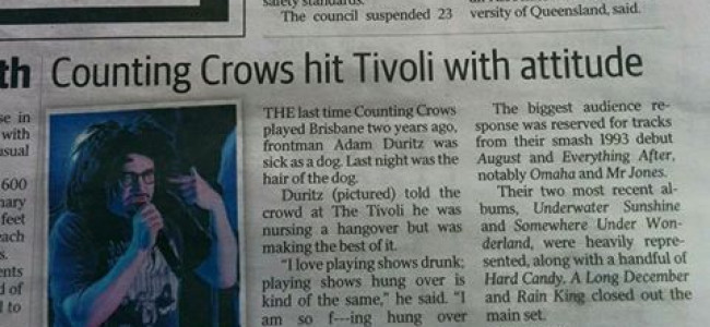 Counting Crows hit Tivoli with attitude | and 12 more metaphors involving dogs